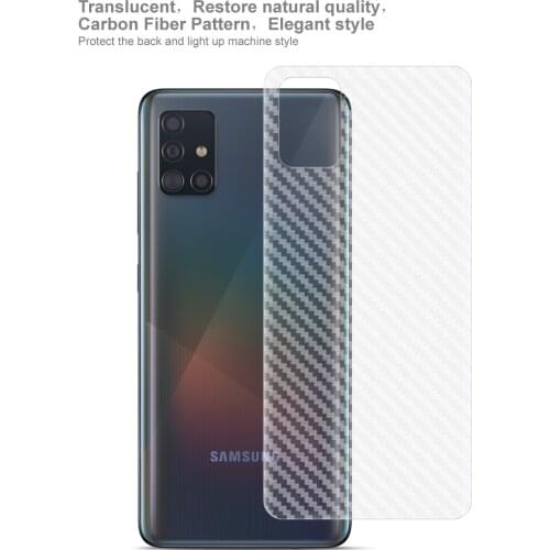 5PCS For Samsung Galaxy A51 A71 Back Film Carbon Fiber Pattern Rear Fibre Sticker Protective