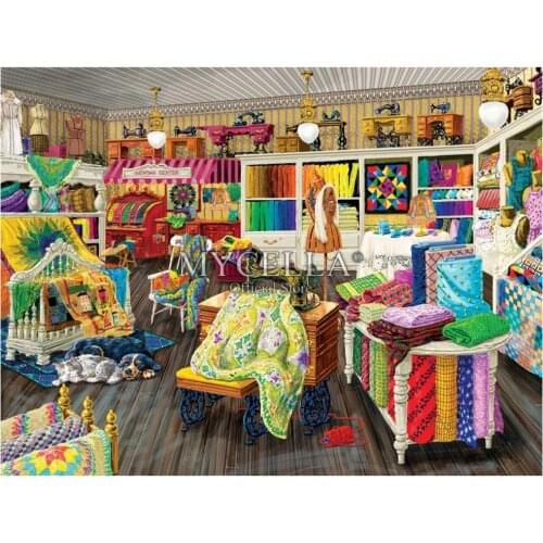 5D DIY Diamond Painting Sewing Store Cross Stitch Diamond Embroidery Mosaic Wall Stickers Home Decor Christmas Gift Handmade