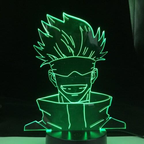 Anime Jujutsu Kaisen Satoru Gojo 3D LED Lamp Figure for Bedroom Decor Nightlight Birthday Gift Room Led 3D Lamp