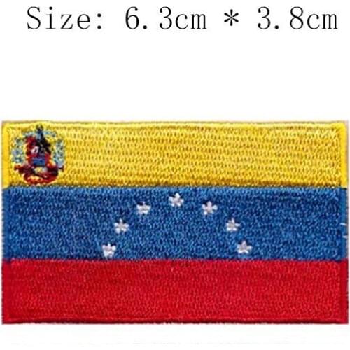 Free shipping Venezuela embroidery flag patch Caracas city emblem for Motorcycle Jacket coat Wholesale iron on sew on left chest