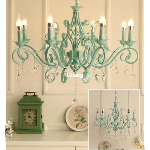 Free Shipping Modern Pink Green Nordic Style Creative Brief Restaurant Lights Home Decoration Personalized Crystal Pendant Light