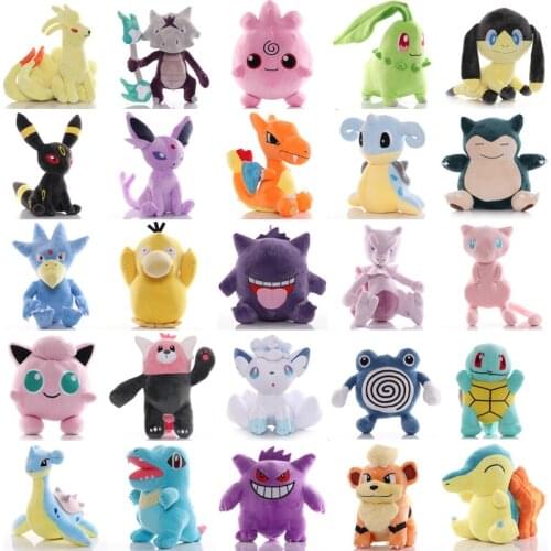Big Size 26-40cm TAKARA TOMY Pokemon Plush Toy Pikachu Dragonite Lapras Vulpix Plush Soft Stuffed Toys Doll Kids Gifts
