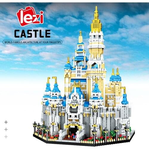 Big Dream Castle LEZI World Famous Mini Micro Building Blocks Street View 3D DIY Architecture Model Bricks Children Toy Gift