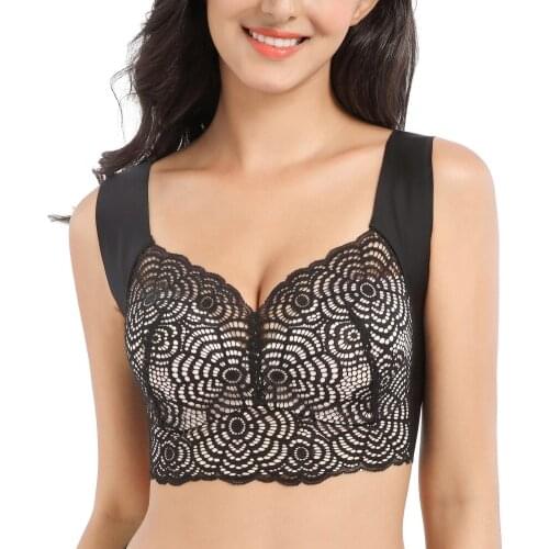 Women Seamless Lace Bras Sexy Lingerie Thin Cup Brassiere Vest For Women Plus Size Sport Bra