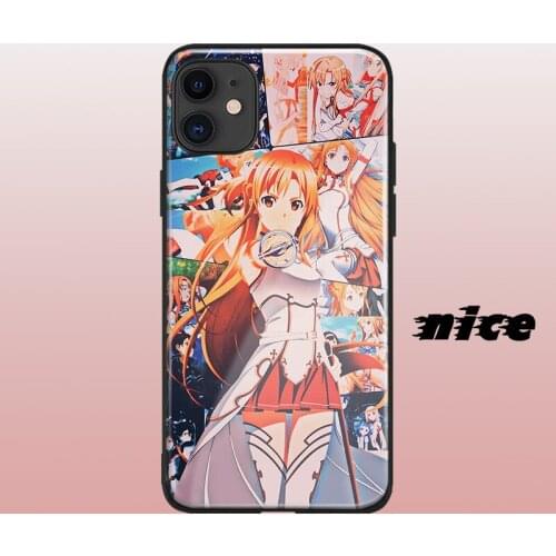 Sword Art Online Yuuki Asuna cover FOR iPhone SE 6s 7 8 x xr xs 11 pro max Samsung s note 10 20 plus glass phone case shell