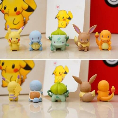 Takara Tomy Pikachu Charmander Action Figure Pokeman Big Head Doll Ex Elf Ball Children Toy Gifts Toy