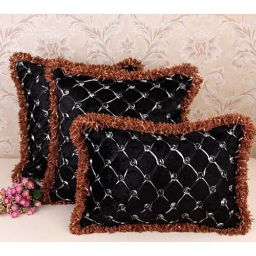Embroidered black European style Pillow Cover Home Decorate Pillow Case Office Sofa Cushion Cover