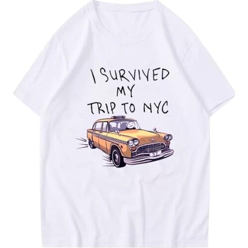 Tom Holland Same Style Tees I Survived My Trip To NYC Print Tops Casual Cotton Streetwear Men Women Unisex Fashion T Shirt
