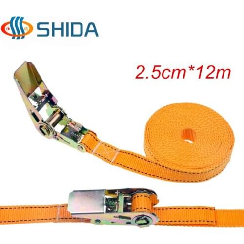 Hot Sale 1Pcs 1 Inch * 12Meters 900KG Cargo Lashing Polypropylene Webbing Strap,Ratchet Tie Down Cam Metal Buckle Assembly Sling