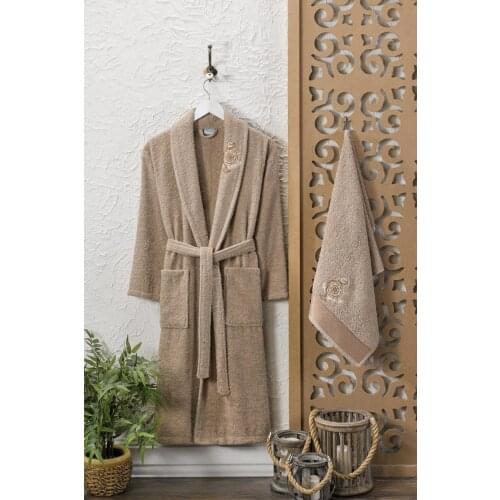 Unisex Bathrobe 100% COTTON 2 Piece Robe Set S/M/L/XL Thin Fabric Easy Dry Sleepwear casual Home Bathroom Nightwear Turkey