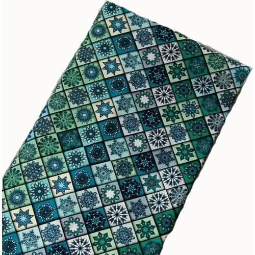 Cotton Fabric abundant Geometry on Black Mystery Square Checked flower Sewing Cloth Dress Clothing Textile Tissue Patchwork