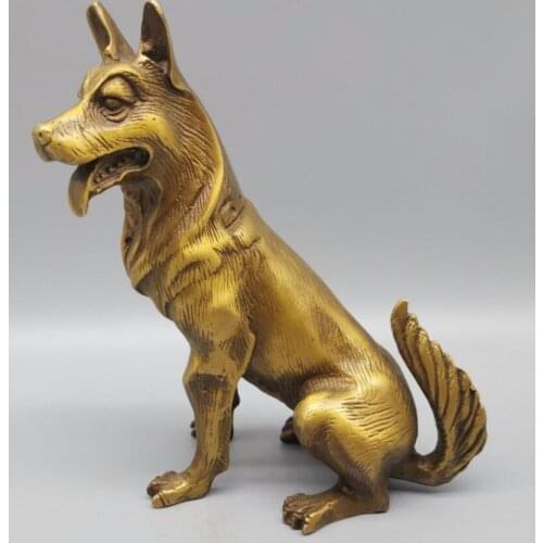 China brass dog wealth crafts statue
