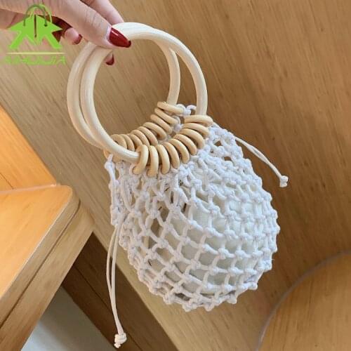 Fashion Hollow Woven Handbag 2021 Summer Bohemia Hand-Woven Purse Beach Bag Female Travel and Leisure Shoulder Messenger Bags