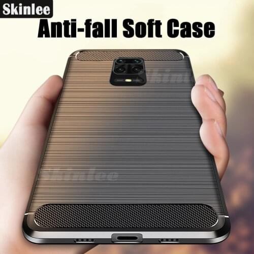 Skinlee Soft Case For Redmi Note 9S Carbon Fiber Drawing Shockproof Cover Phone Case For Xiaomi Redmi Note 9 S Cover