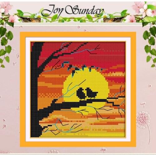 The setting sun bird shadow Counted Cross Stitch 11CT 14CT Cross Stitch Sets Wholesale Cross-stitch Kits Embroidery Needlework