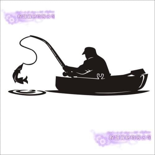Fishing Sticker Car Fish Boat Decal Angling Hooks Tackle Shop Posters Vinyl Wall Decals Hunter Decor Mural Sticker
