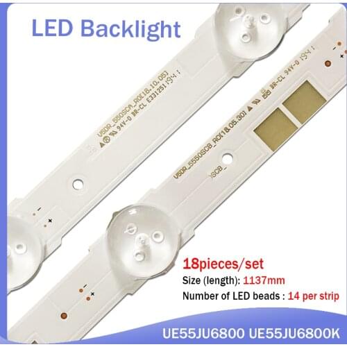 New 18 PCS/set LED strip for Sam sung UE55JU6800 UE55JU6800K V5DR_550SCA_R0 V5DR_550SCB_R0 BN96-38482A BN96-38481A
