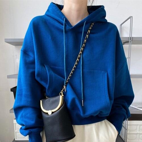 2021 New Autumn Casual Ladies Sweatshirt Loose High Quality Women Hoodies Fashion Elegant Solid Color Female Pullovers T331