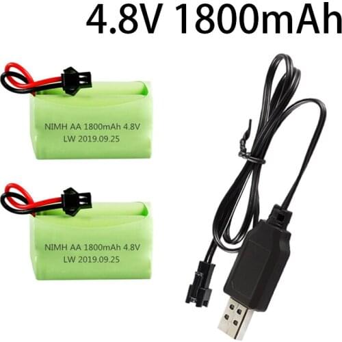 Upgrade 4.8v 1800mah NiMH Battery Charger sets For Rc Toys Cars Tanks Robots Guns Boats AA Ni-MH 4.8v Rechargeable Battery Pack