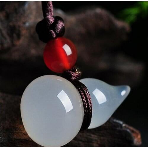 Natural chalcedony agal Jade gourd pendant free shipping