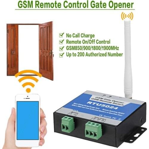 RTU5024 GSM 3G 4G Wireless Door/Gate Opener with Remote Access Control & Relay Switch for Pump By Free Phone Call SMS Command