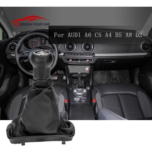Car-styling 5 Speed Gear Shift Knob Stick Gaiter Boot Kit for AUDI A6 C5 1997-2001 A4 B5 1998-2000 A8 D2 5 GEARBOX 1996-2003