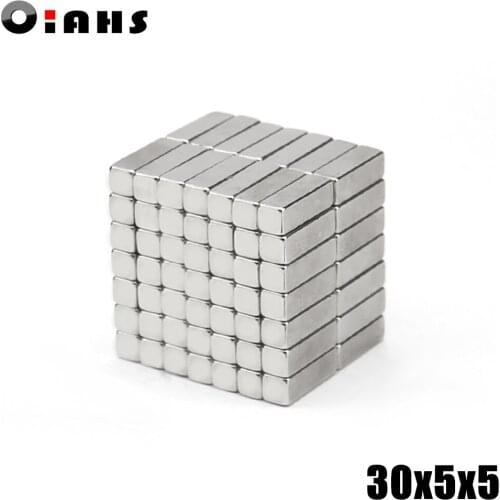 500pcs F30x5x5mm Super Powerful Strong Rare Earth Block NdFeB Magnet Neodymium N35 Magnets F30*5*5mm- Free Shipping