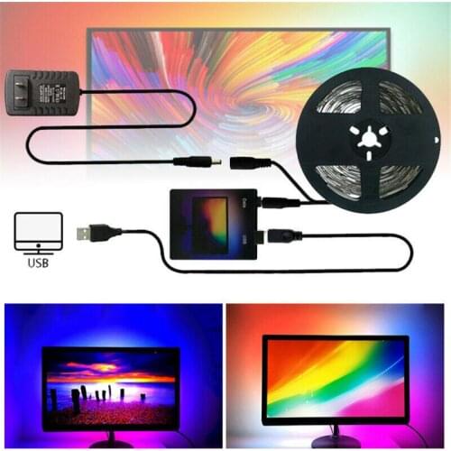 1/2/3/4/5m 60LEDs DIY Ambient TV USB WS2812B LED Strip Backlight Belt Computer Display Fantasy Decor Lights