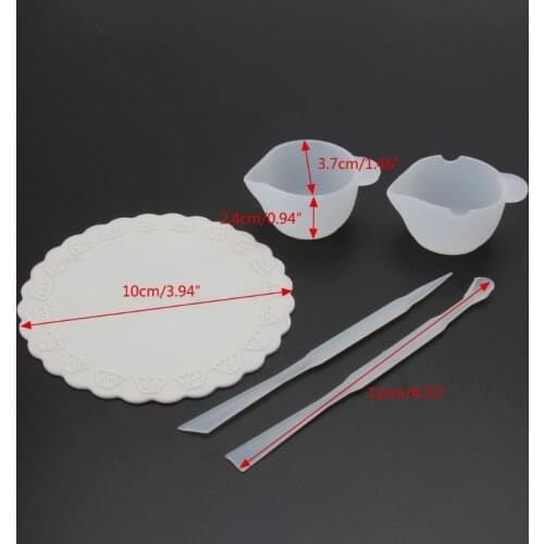UV Resin DIY Casting Jewelry Tools Kit Including Silicone Cup Stirrers Spoon Pad R58E