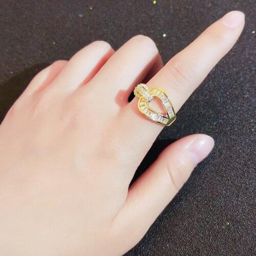 TIMEONLY Unique Design CZ Zirconia Hollow Alloy Rings for Women Girls Forefinger Charms Open Ring Wedding Gifts Accessories