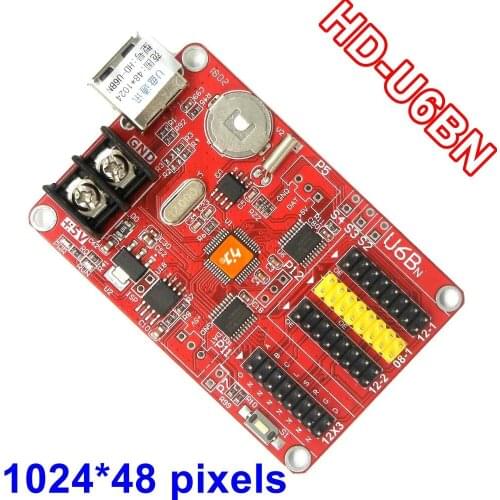 Free shipping HD-U6BN USB led control card wireless p10 led controller 1024*48 pixels for lintel text moving led sign display