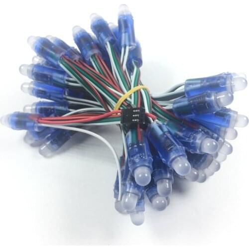 100pcs/lot 12mm WS2811 2811 IC Full Color Pixel LED Module Light input DC5V IP68 waterproof RGB color Digital LED Pixel Light