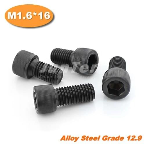 1000pcs/lot DIN912 M1.6*16 Grade12.9 Alloy Steel Hex Socket Head Cap Screw