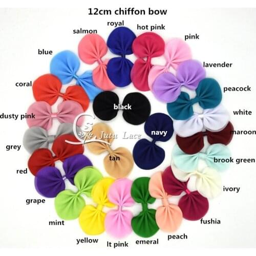 120 pcs / lot , 12 cm shabby chiffon flower bow for apparel hair accessories headwear