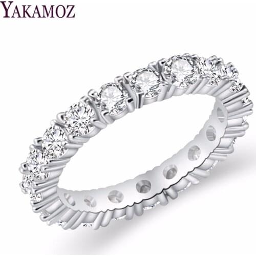 2020 Luxury Brand Jewelry White Color Inlay Cubic Zirconia Unique Shaped Ring for Women Wedding Engagement Size