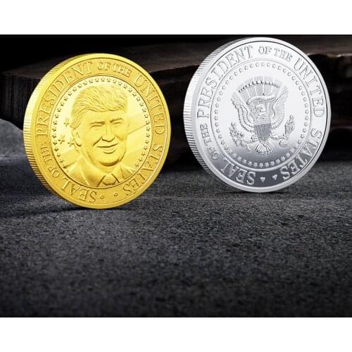2021 New Trump, the 45th President of the United States Crafts Collection Challenge Coin Gold Coin