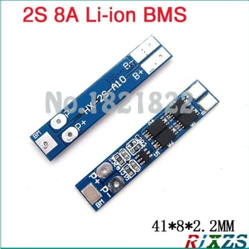 2S 8A Li-ion 7.4v 8.4V 18650 BMS PCM 16A Peak current battery protection board bms pcm for li-ion lipo battery cell pack