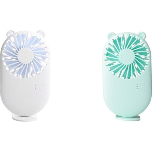 2x Mini Fan Home Office Personal Cooling Fan USB Low Noize Green/White