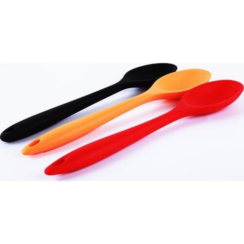 3 Colors Kitchen Silicone Spoon Long Handle Cooking Baking Mixing Spoon Ladle Food Grade Silicone Cooking Utensils Kitchenware