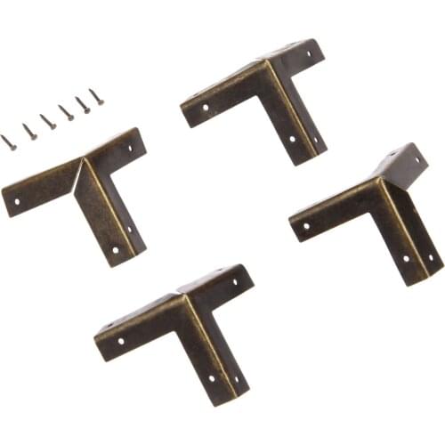 4Pcs 33mm Antique Bronze Corner Protectors Wooden Box Wine Case Protector Furniture Hardware Cover Triangle Corners