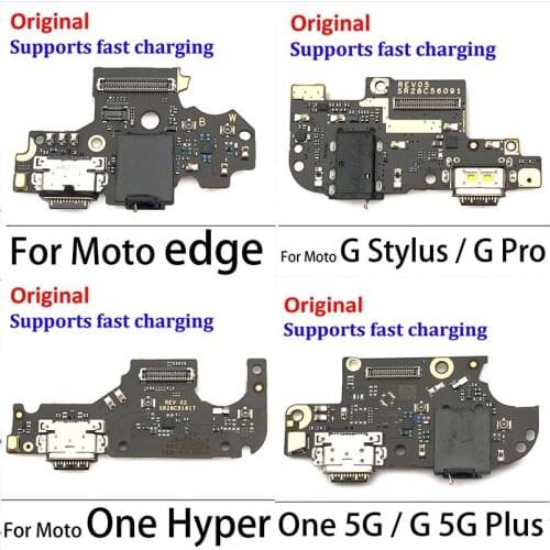 5PCS USB Charging Port Connector Dock Board Flex Cable With Mic Microphone Parts For Moto G Stylus Pro / One 5G G 5G One Hyper
