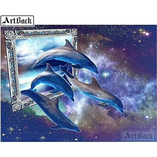 5d diy diamond painting dolphin full square drill crystal mosaic 3D diamond embroidery home decoration painting crafts gift
