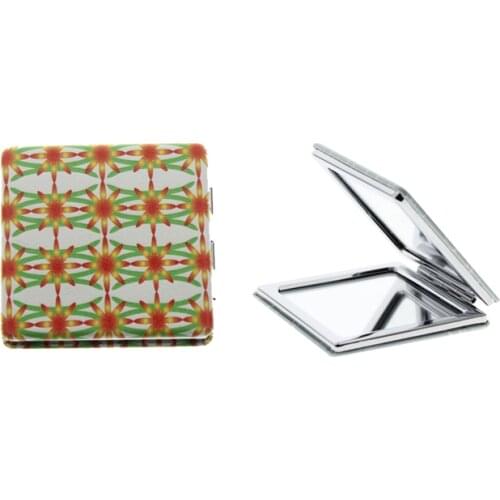 6*6cm Square Double Sided Stainless Steel Cute Small Folding Portable Vintage Compact Mirror