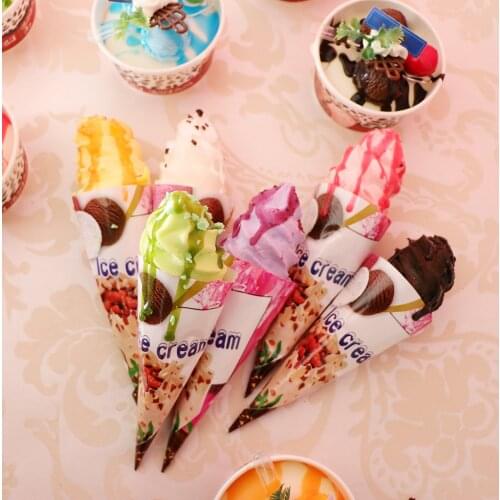 6pcs/Lot Artificial Ice Cream Cone Realistic Food Festive Party Supplies for Bakery Shop Window Display