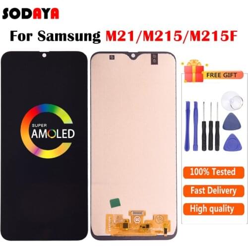 AMOLED For Samsung Galaxy M21 Display M215F LCD Display With Touch Screen Digitizer M215F/DS LCD Assembly