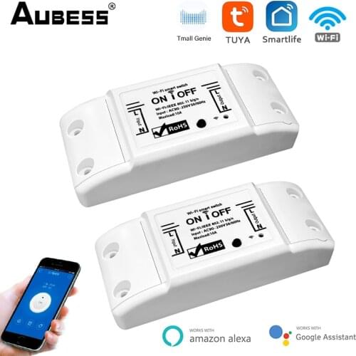 Smart Home WiFi Wireless Remote Control Switch Breaker Domotic LED Light Controller Module Alexa Google Home Smartlife Tuya App