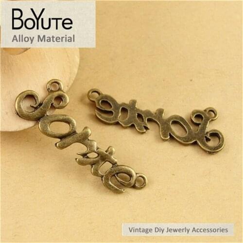 BoYuTe (50 Pieces/Lot) 13*39MM Antique Bronze Plated Zinc Alloy Word Plated Sorte Diy Connector Jewelry Findings