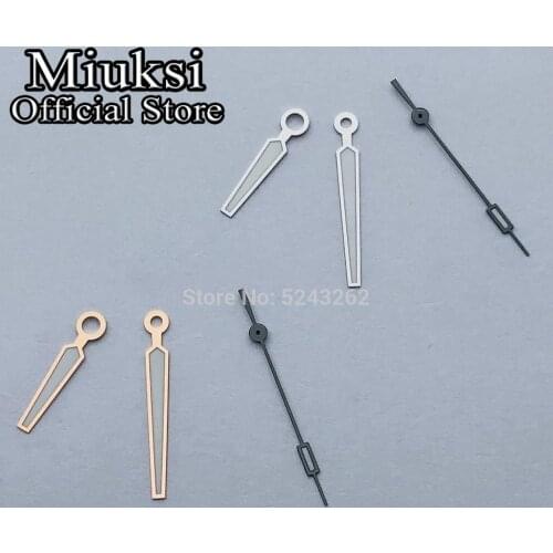 Miuksi silver/rose gold watch hands green luminous hands fit Miyota 8215 8205 821A Mingzhu DG 2813 3804 Seagull ST1612 movement