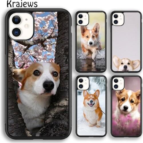 Krajews Corgi Welsh Corgi Dog Phone Case Cover For iPhone 5 SE 6s 7 8 plus X XR XS 11 12 pro max Samsung Galaxy S8 S9 S10 Plus