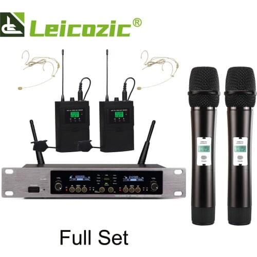 Leicozic Digital Professional Wireless Microphone 1000 Frequency Karaoke Music Studio Mikrofon Headset Mic Lavalier Microfones